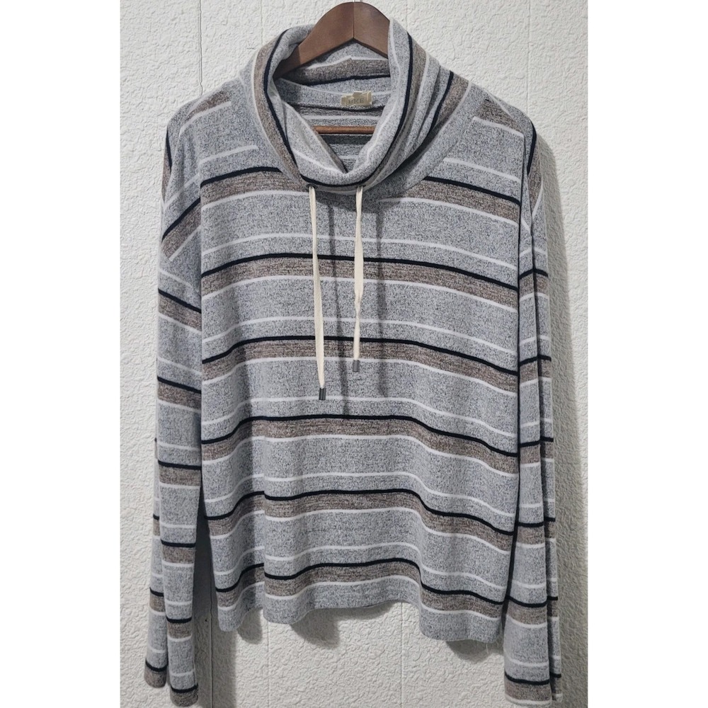 BKE Mock Neck‎ Sweater, Womens, Striped, Large